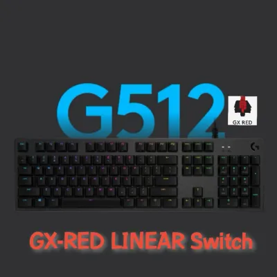 LOGITECH G512 CARBON (GX RED LINEAR SWITCH) Gaming Keyboard RGB Mechanical Gaming Keyboard (EN/TH)  รับประกันศูนย์ 2 ปี