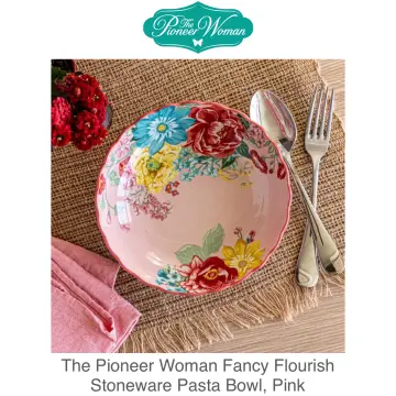 The Pioneer Woman Fancy Flourish Stoneware Pasta Bowl, Pink