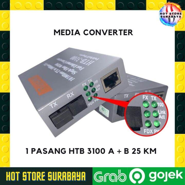 HTB3100 A+B Fiber Optic Optical Media Converter HTB-3100 Netlink 10 ...