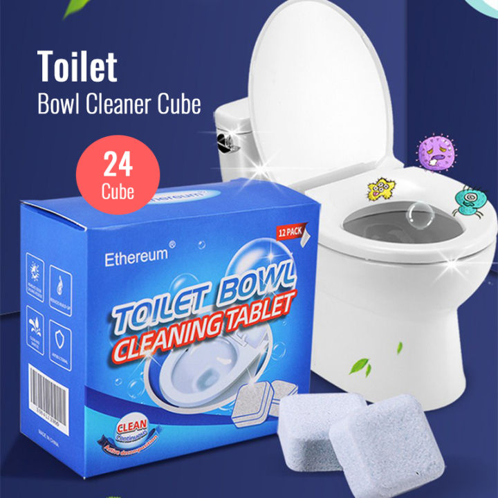【24 Cubes】Original Toilet Bowl Cleaning Agent Detergent Effervescent ...
