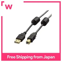 ELECOM USB Cable 2m Video Cable USB2.0 (A to B) with ferrite core Noise reduction DH-AB2F20BK