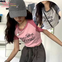 พร้อมส่ง เสื้อครอปสั้นมินิมอล Crop top เสื้อครอป ครอปน่ารัก มินิมอลเเฟชั่นสไตล์วินเทจ