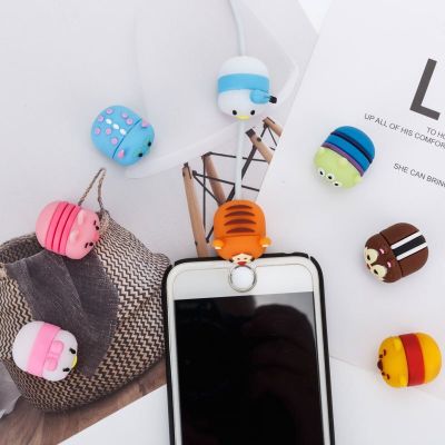 ：“{》 Cute Earphone Cable Bite Animals Protector Charging Cord USB Cable Data Line Winder Organizer Cartoon Phone Accessory Protects