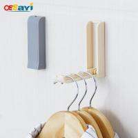 Foldable Door Hooks Self-adhesive Clothes Umbrella Hangers Wall Wardrobe Bathroom Sapce Saving Organizer Holder Hooks