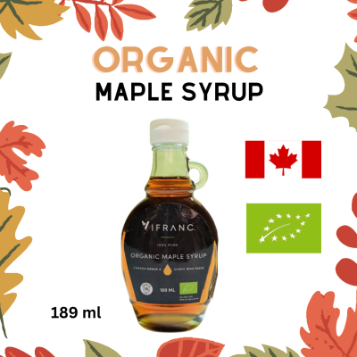 Organic Maple Syrup from Canada 189ml น้ำเชื่อม เมเปิ้ล ออร์แกนิค นำเข้าแคนาดา มี อย.