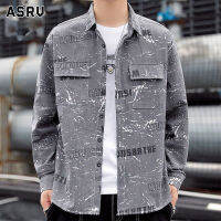 ASRV เสื้อแขนยาวของผู้ชาย,แจ็คเก็ตลำลองบางเลียนแบบยีนส์ Yuppie