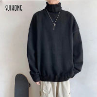 Suikone เสื้อสเวตเตอร์ถักเนื้อหนาสไตล์ญี่ปุ่นสำหรับเสื้อกันหนาวคอเต่าฤดูใบไม้ร่วงและฤดูหนาว