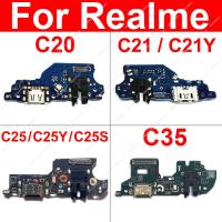 บอร์ดชาร์จ USB สําหรับ Realme C20 C21 C21Y C25 C25Y C25S C35 USB Charger Jack Board Connector ชิ้นส่วนพอร์ตสายเคเบิล Flex