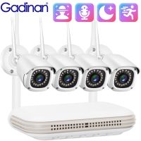 Gadinan กล้องวงจรปิดมุมกว้าง3MP กล้องชุด NVR 2.8มม.,ตรวจจับใบหน้า AI ระบบรักษาความปลอดภัยและเสียงภายนอกระบบเฝ้าระวังวิดีโอ8CH Xmeye