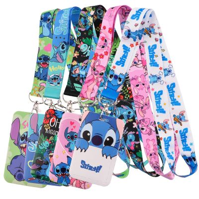 LB1940 Stitch Cute Cartoon Lanyard for Key Neck Strap Lanyard Card ID Badge Holder Keychain Key Holder Keyring Accessories Key Chains