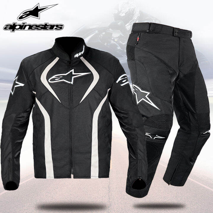 Alpinestars rider motorcycle jacket+Pants set men outdoor sports racing