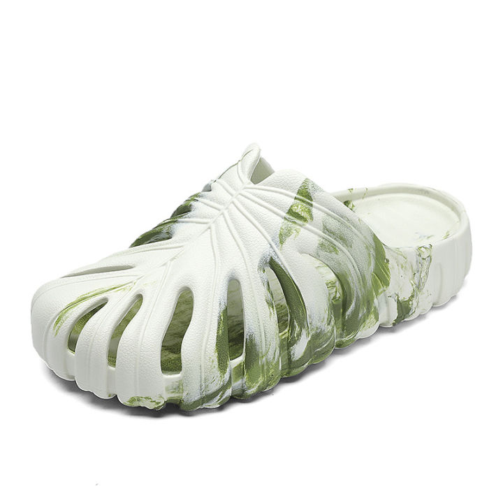 junpinmingbo-รองเท้าแตะสำหรับกีฬากลางแจ้ง-ขายดีขายดีรองเท้าไม้ไผ่ลายพราง-bao-toe-step-crocs-รองเท้าระบายอากาศพื้นรองเท้าชุดลำลองผู้ชายหนา