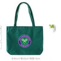 Wimbledon กระเป๋าผ้าแคนวาสแบบเปิด,กระเป๋าเทนนิส Grand Slam แร็กเก็ตช้อปปิ้งกระเป๋าของขวัญ I Love Club