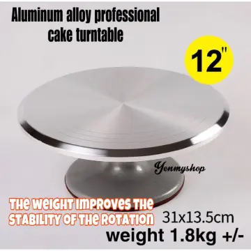 Aluminium Alloy Revolving Cake Stand 12 Inch Rotating Cake