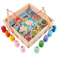 Childrens Wooden Toys Magnetic Games Fishing Games Kids 3d Fish Baby Outdoor Early Education Puzzle Catch Bug Baby Toys Gifts