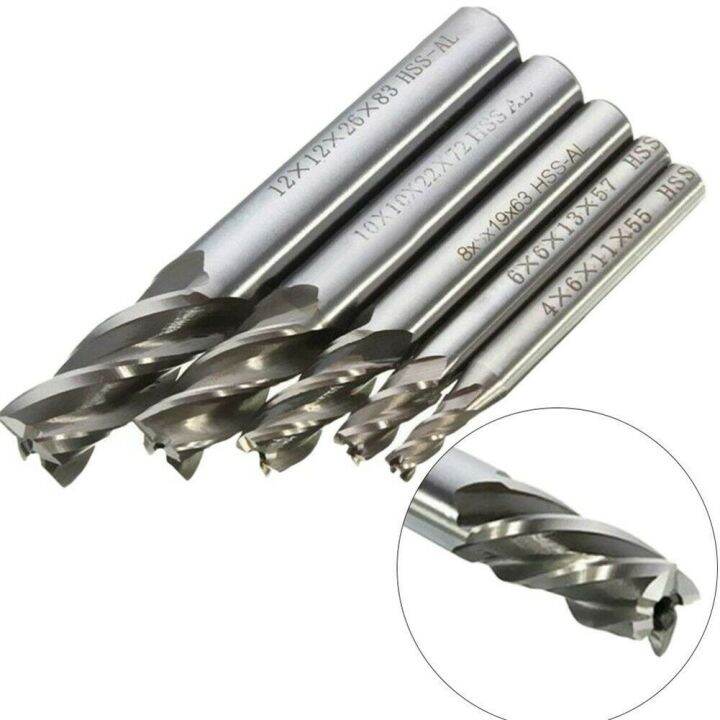 เครื่องตัดปลายดอกสว่านคาร์ไบด์4-12มม-เครื่องมือหัวเจาะหัวตัดเจาะ-hss-cnc-5ชิ้น-ชุด