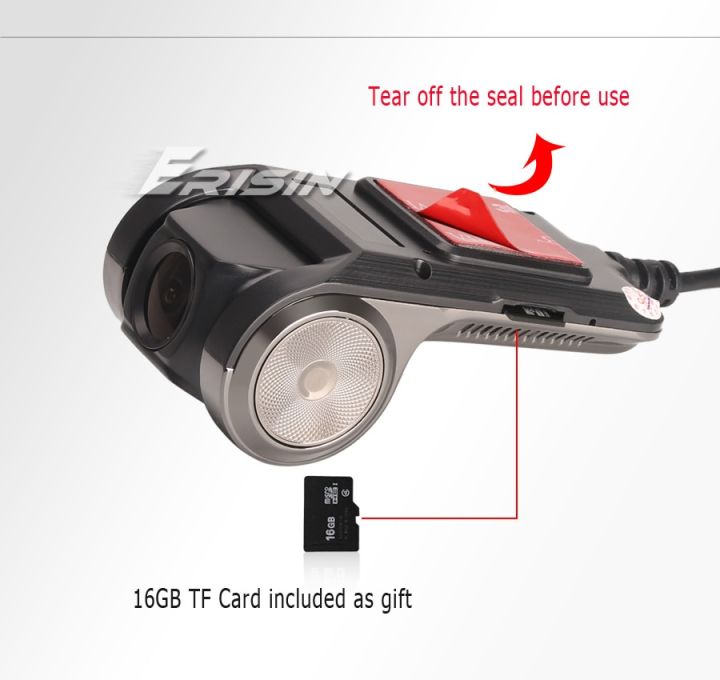 erisin-es570k-usb-in-dash-กล้องหน้า720p-เครื่องบันทึก-dvr-ในรถยนต์การมองเห็นได้ในเวลากลางคืนพร้อมบัตร-tf-สำหรับ-android-วิทยุในรถยนต์