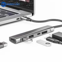 SWRFH 4K6 0Hz USB2.0ชาร์จพอร์ตการแสดงผล PD อุปกรณ์คอมพิวเตอร์ Type-C ไปยัง PD USB C ฮับชนิด C อะแดปเตอร์5 In 1 USB ฮับ5 In 1แท่นวางมือถือ