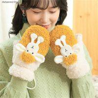 Cute Sheep Doll Soft Plush Gloves Women Winter Warm Thick Velvet Lamb Mittens Girls Outdoor Hand Guards Christmas Gifts