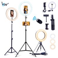 Selfie Ring Light with Tripod Stand amp; Bluetooth USB Led Round Photography Lights for Live Streaming Youtube Video Lighting