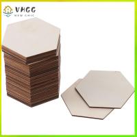 VHGG Burlywood Unfinished wood Poplar Hexagon Natural wood slices DIY 980.3cm Blank chip Wall Home Decoration