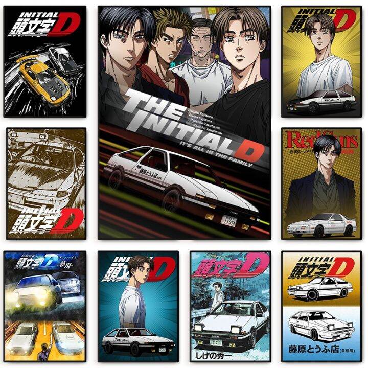 Em promoção! Japonês De Corrida Anime Initial D Cartazes Fãs Coleção De  Arte De Pintura De Casa, Quarto De Loja De Decoração Retro Adesivos De  Parede