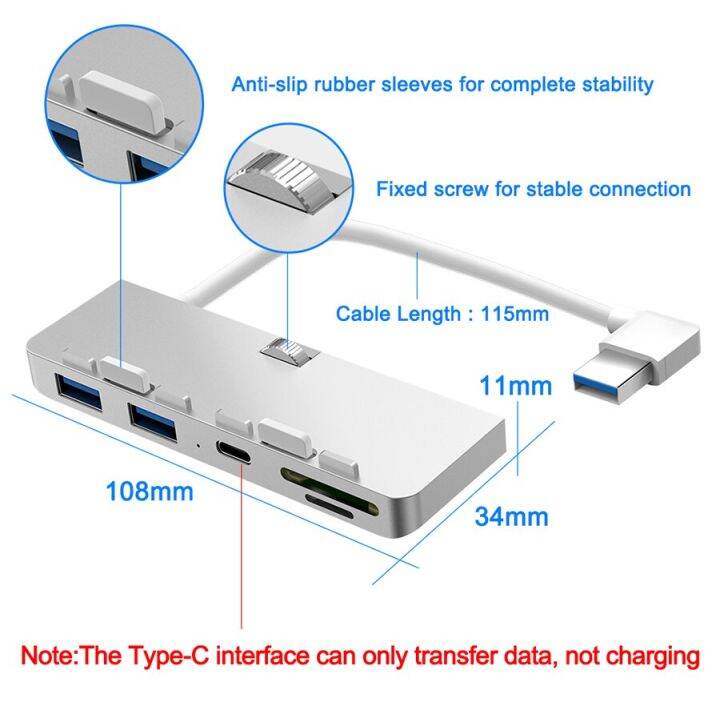 ตัวแยกพอร์ตอะแดปเตอร์-usb-อะลูมิเนียมอัลลอยฮับ3อันพร้อมตัวอ่านบัตร-tf-สำหรับ-imac-21-5-27-pro-เคสคอมพิวเตอร์ยูนิบอดี้แบบบาง