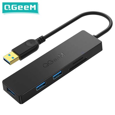 【ยืดหยุ่น】 QGeeM USB Hub 3.0อะแดปเตอร์เครื่องอ่านบัตรแยก USB สำหรับ Xiaomi แล็ปท็อป Macbook Pro 2015 5 USB 3.0 Hub สำหรับพีซีอุปกรณ์คอมพิวเตอร์