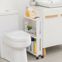 Movable Kitchen Bathroom Office Storage Shelf 3 Tier ที่เก็บขวดอเนกประสงค์ 3 ชั้น พร้อมล้อลาก ขนาด 13.8x40x65 CM.