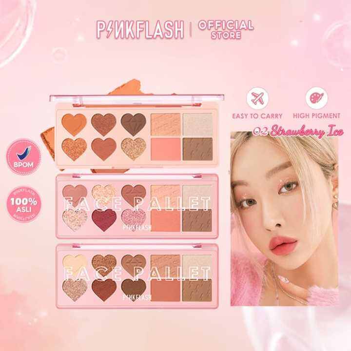 [BPOM&ORI] PINKFLASH PFM02 OhMyLove 4 in 1 Multiple Face Palette