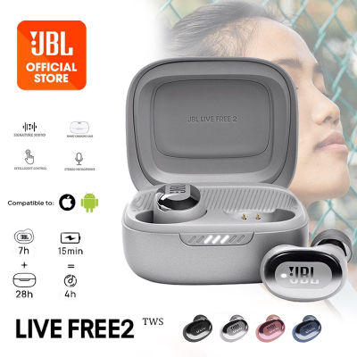 【3 Months Warranty】JBL Live Free 2 TWS Waterproof Headsets Reduce Noise HiFi Music Earbuds Wireless Headphones Bluetooth Earphones Charging Box for IOS/Android/Ipad Original J_BL T230NC Bluetooth Earbuds
