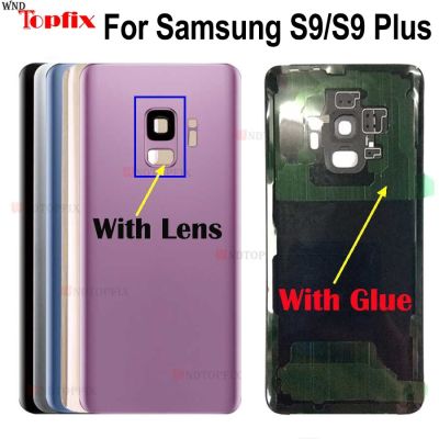 New Battery Back Cover For Samsung Galaxy S9 Plus Battery Cover For S9 Back Battery Cover Door Rear Glass With Camera Lens Replacement Parts