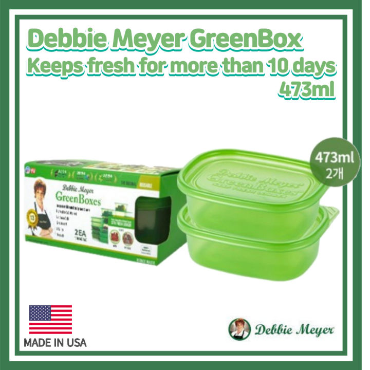 Made in USA Debbie Meyer Green Boxes Ultra Light 473ml Set Keeps fresh for  more than 10 days Containers/BPA Free/Food Storage Dispenser/Indefinitely  Reusable/Microwave and Dishwasher Safe/Keeps Fruits, Vegetables, Baked  Goods and Snacks