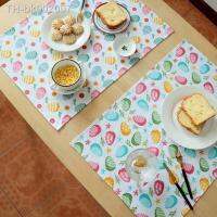 ☞♈ 5pcs Easter Series Tablecloth Fabric Printing Tea Towel Printed Egg Cloth Napkin Restaurant Supplies for Hotel