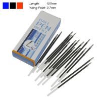 100pcs/lot Waterproof Ballpoint Pens Refill Stander Rods for Pen 0.7mm Black Blue Rod Office School 107MM Pens
