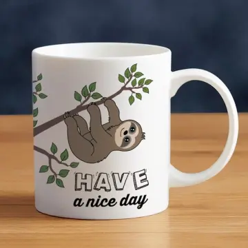  Funny Sloth Coffee Mug - Cute Sloth Gifts For Women And Men  - White Elephant Gifts For Adults Funny Office Gifts