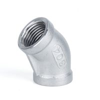 1/8 quot; 1/4 quot; 3/8 quot; 1/2 quot; 3/4 quot; 1 quot; 1-1/2 quot; 2 quot; 3 quot; 4 quot; BSP NPT Female 45 Degree Elbow Connector Coupler 201 304 316 Stainless Pipe Fitting