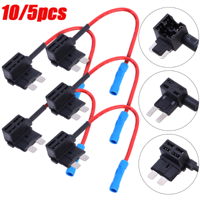 10/5 ชิ้นผู้ถือฟิวส์รถยนต์ขนาดกลางขนาดเล็กขนาดเล็ก Add-a-circuit TAP Adapter Micro Standard ATM Blade ฟิวส์สำหรับรถยนต์รถจักรยานยนต์ Vans-Tutue Store