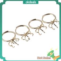 OKDEALS 4 Pcs ทองสีทอง แหวนกรงเล็บว่างเปล่า ทองเหลืองเบิ้ล 18มม. 15มม. ส่วนประกอบแหวนนิ้วมือ แหวนนิ้วมือที่สวยงาม การตั้งค่าแหวนกรงเล็บ สาวๆ