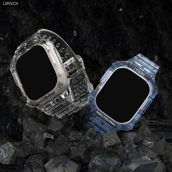 urvoi-band-สำหรับนาฬิกา-apple-อัลตร้า49มม-tpu-เคสสายรัดสำหรับ-iwatch-ใสป้องกันเต็มรูปแบบอุปกรณ์เสริมนาฬิกาป้องกันการกระแทกอ่อน-carterfa