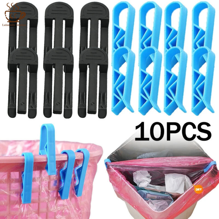 5 Set Universal Trash Bag Fixed Clip Waste Basket Rubbish Bin Garbage Can  Clamp