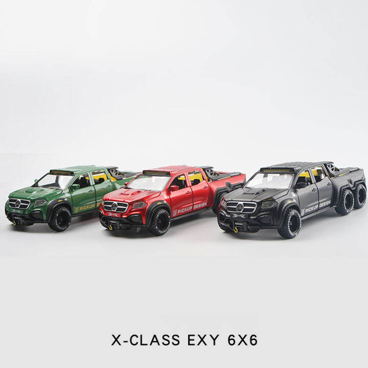 จำลองล้อแม็กรถยนต์-modle-xclass-exy-6x6รถกระบะ128โลหะรถของเล่นแสงเสียงดึงกลับของเล่นรุ่นสำหรับเด็กผู้ชายแสงของเล่น