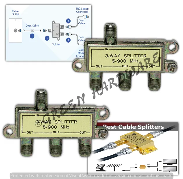 3-way splitter for cable tv and internet