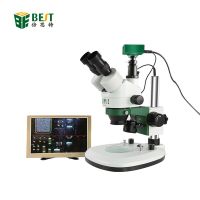 BST-X6 Trinocular Stereo Microscope 7-45x Continuous Zoom Binocular USB Microbial Magnifying Video TV Tube With Display Screen