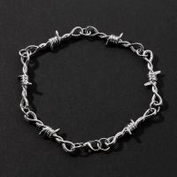 Barbed Wire Bracelet Hip Hop Thorns Choker Bracelet Punk Hip Hop Rock Stainless Steel Bangle Women Men Collar Jewelry Accessorie