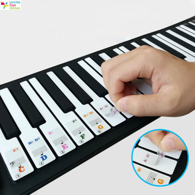 LT【ready stock】61 Keys Transparent Colorful Piano Key Note Keyboard Stickers1【cod】
