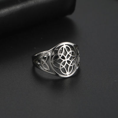 Skyrim วินเทจเซลติกส์ปมแหวนผู้หญิงผู้ชายสแตนเลสเรขาคณิตแหวนคาถาพระเครื่องเครื่องประดับของขวัญสำหรับแม่คนรัก