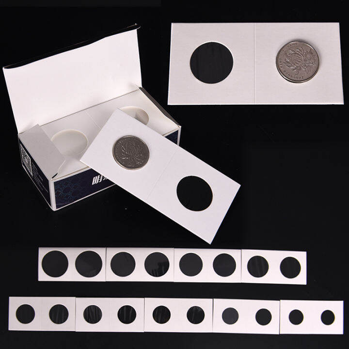 gu49 MALL 50Pcs New White Cardboard 2x2 Mylar Coin Holders with Storage