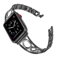 ♨ For Apple Watch Band 44mm 38mm Strap Accessories Pulseira Stainless Steel Smartwatch Relogio Inteligente Smart Diamond Bracelet