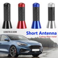 【cw】 1PC Car Roof Antenna Enhanced FM/AM Carbon Screw Metal 3.5cm Short Stubby Mast Radio Accessories Styling ！